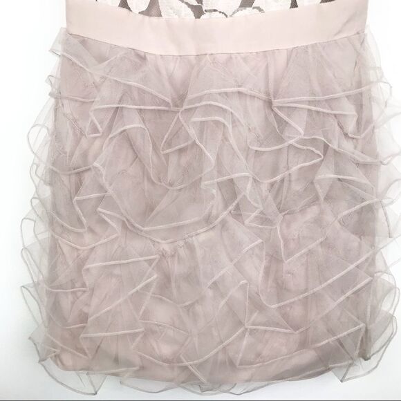 BCBG Generation Tan Blush Ruffle Tulle and Lace Dress - Picture 4 of 11